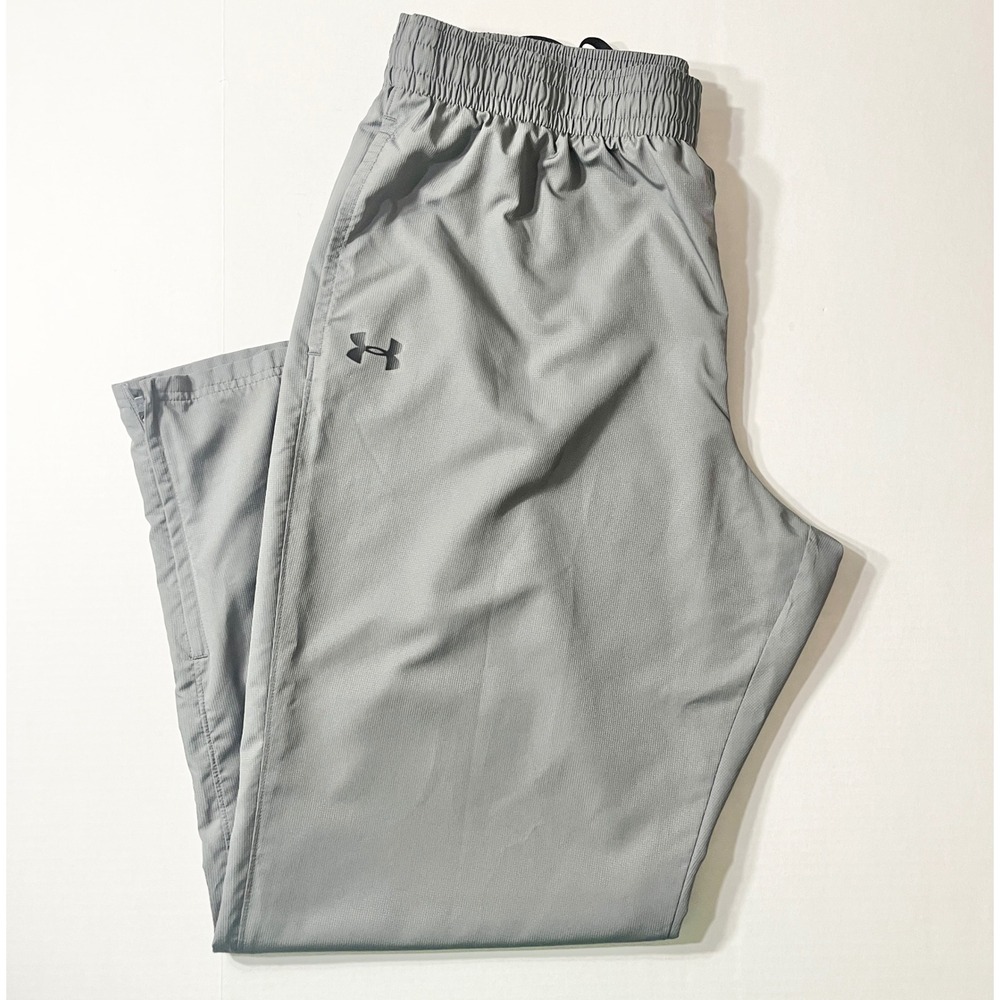 Under Armour Track Pants Mens XXL Gray Loose‎ Fit HeatGear Mesh Lined Athletic